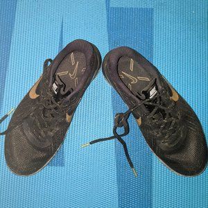 Nike Metcon Womens Size 6.5 Black Grey Gold Swoosh